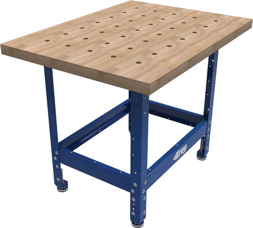 Vista 2 de Kreg Tapa de banco de madera dura de 24" x 32" con agujeros para perros