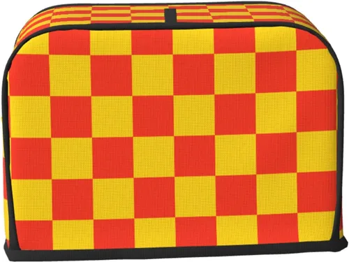 Vista 26 de Funda para máquina de pan de 2 rebanadas de color blanco y negro con bolsillos, cubierta para tostadora, protección de huellas dactilares, lavable a