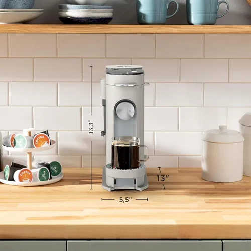 Vista 5 de Ninja Pod & Grounds - Cafetera especializada de una sola porción, compatible con cápsulas K-Cup, prepara café molido, diseño compacto, espumador