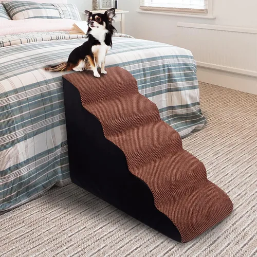 Vista 6 de Rampas/escalones de espuma de alta densidad para perros, escaleras de esponja para mascotas, escalera para cama alta, escalera para perros, rampa