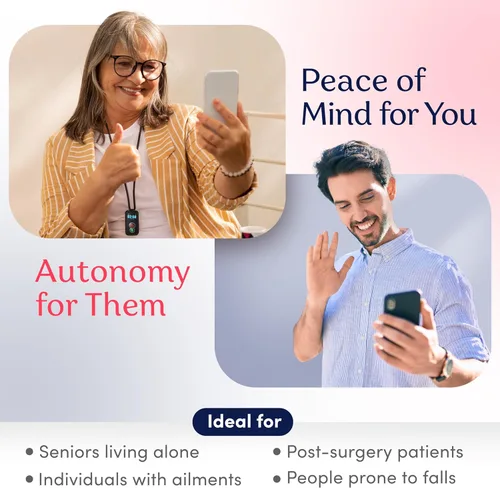 Vista 8 de Collar de alerta médica celular Smart Med Alert con botón de emergencia para personas mayores, monitoreo 24/7, detección de caídas para ancianos