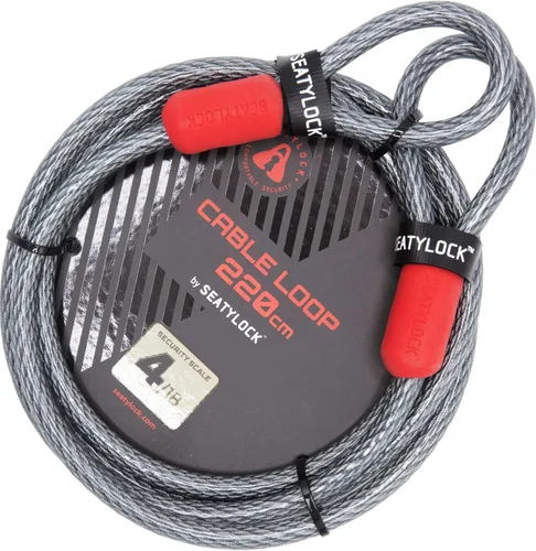 Vista 5 de SeatyLock Candado de cable para bicicleta, cable de acero trenzado triple antirrobo con bucles para seguridad de bicicleta, ajuste universal, cables