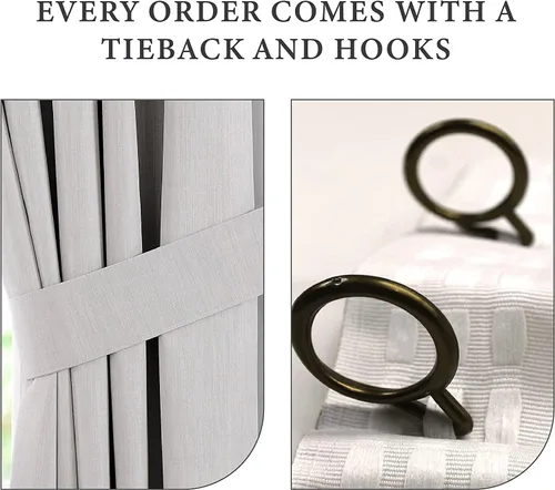 Vista 8 de Magic Drapes Cortinas plisadas semiopacas para oscurecer la habitación, con aislamiento térmico, para puerta corrediza, puerta de patio, divisor