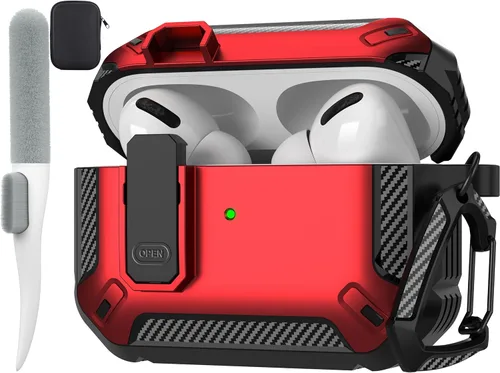 Vista 52 de Maxjoy Funda para AirPods Pro de 2ª/1ª generación con cerradura, funda protectora para AirPods Pro 2 con llavero compatible con Apple AirPod Pro2