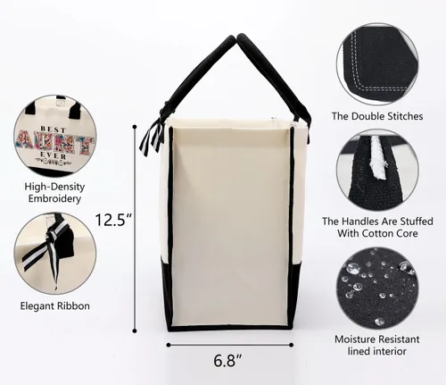 Vista 5 de Gkwa Canvas Tote Bag for Gifting, Women Cotton Canvas Bag, Reusable Shopping Bag