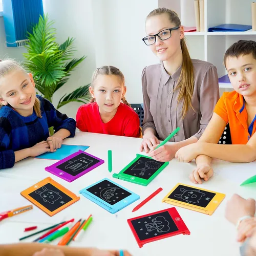Vista 5 de Nezyo 16 Piezas de 4.5 Pulgadas Mini Tableta de Escritura LCD para Niños, Tablero de Dibujo Electrónico de Mini Garabatos, Tableta de Dibujo