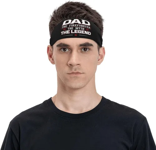 Firefighter The Myth The Legend Headband for Men Women Sports Sweatband for Fitness Exercise Moisture Wicking Running Yoga Hairbands