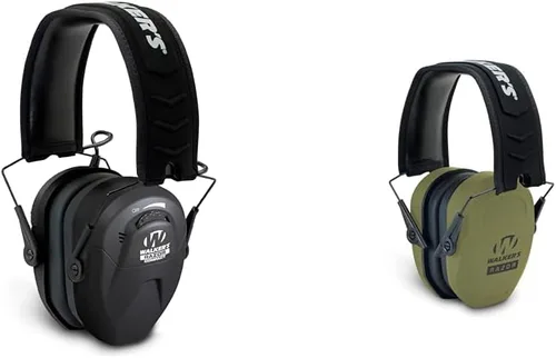 Vista 8 de Walker's Razor Compact Electronic Youth/Women's 23dB NRR Noise-Canceling Hearing Protection Muff, 2 AAA Batteries Included