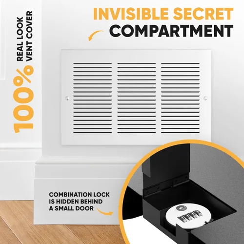 Vista 6 de Caja fuerte oculta de pared Elder Welder® con cubierta de ventilación de aire Fácil de instalar Cerradura de combinación Se ajusta