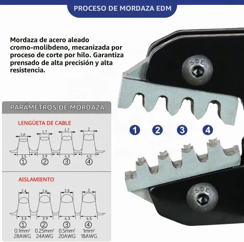 Vista 3 de HKS - Herramienta de compresión para terminales Delphi APTIV de AWG 28-18 (0.1-1mm²), Metri-Pack 150/280/630, APEX 2.8 y AMP Superseal 1.5 - SN-11BO