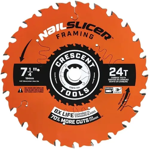 Vista 2 de Crescent Industrial Products CSBFR-724-10 - Cortadora de uñas de 7-14 pulgadas, hoja de marco de 24 dientes, paquete de 10 cuchillas