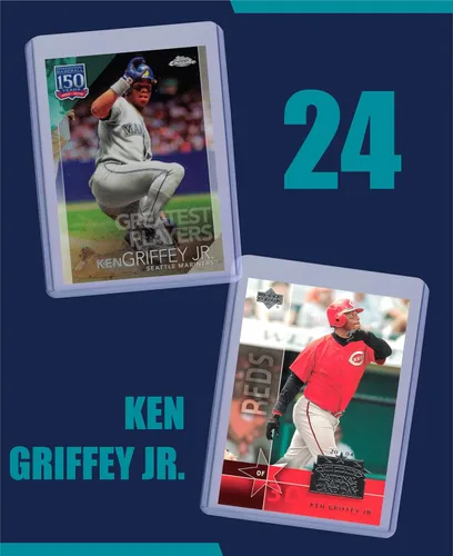 Vista 2 de PANINI Ken Griffey Jr. Baseball Cards (5) ASSORTED Seattle Mariners Trading Card and Wristbands Gift Bundle