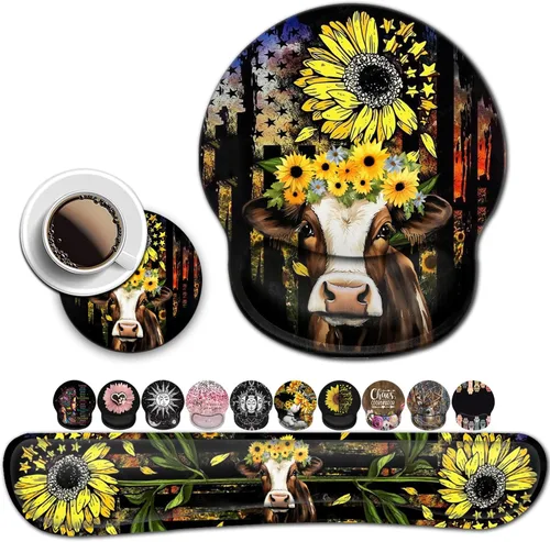 Vista 12 de Alfombrilla de mouse ergonómica con gel de soporte para muñeca, cómoda alfombrilla de mouse inalámbrica, alfombrilla de mouse para aliviar el dolor