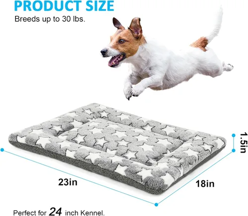 Vista 2 de Tapete de cama para perro, reversible, para perros medianos y pequeños, portátil y suave, lavable a máquina, para perrera de 24 pulgadas