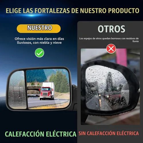 Vista 3 de TadaMark - Espejos de remolque calefactables para Dodge Ram 1500 1998-2001, para Ram 2500 3500 1998-2002 con luz intermitente LED, retrovisores