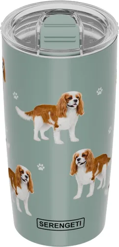 Vista 18 de SERENGETI Australian Shepherd 20 oz. Vaso de acero inoxidable aislado al vacío con tapa a prueba de derrames - Impresión 3D - Taza de viaje aislada