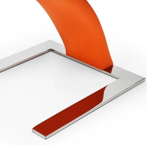 Vista 17 de ZURI Muebles Silla de comedor Mesa moderna en cuero sintético negro y acero inoxidable