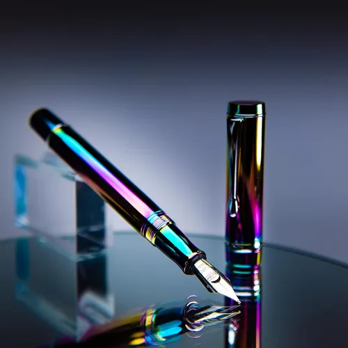 Vista 4 de Conklin Duragraph Pluma estilográfica de metal PVD Rainbow - B