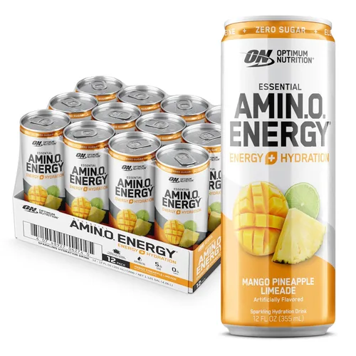 Vista 21 de Optimum Nutrition Amino Energy - Bebida de hidratación espumosa, electrolitos, cafeína, aminoácidos, BCAAs, sin azúcar, explosión de bayas, 12 onzas