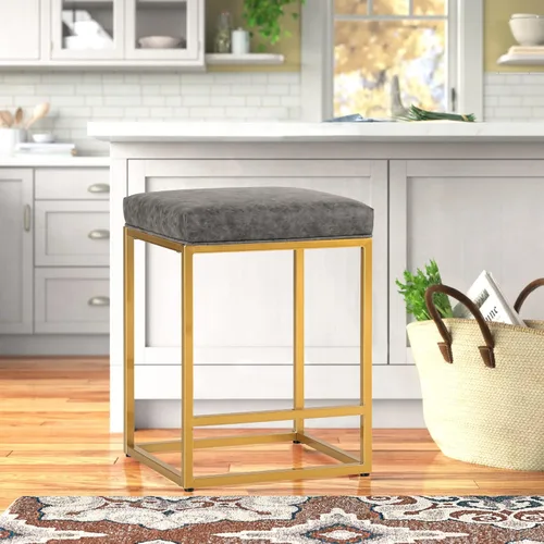 Vista 50 de Juego de 2 taburetes de bar negros para encimera de cocina, taburetes de bar modernos sin espalda de 24 pulgadas, taburetes de bar industriales