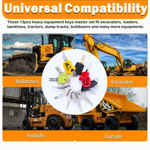 Vista 7 de Juego maestro de 13 contratistas de llaves de equipo pesado, llaves de encendido para equipos agrícolas de construcción, llaves de encendido