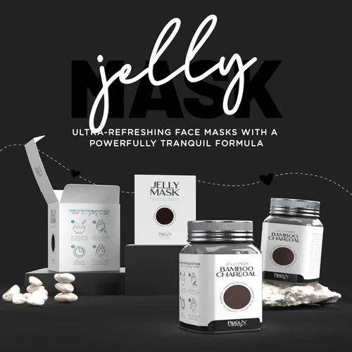 Vista 2 de BRÜUN Tarro de máscara de gelatina de carbón de bambú para el cuidado de la cara, máscara de goma para el cuidado de la cara, 23 onzas líquidas