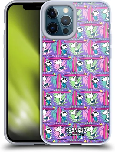 Vista 220 de Head Case Designs Funda de gel suave con licencia oficial de Peanuts Tropical Surf Snoopy Aloha Disco compatible con Apple iPhone 13 Mini