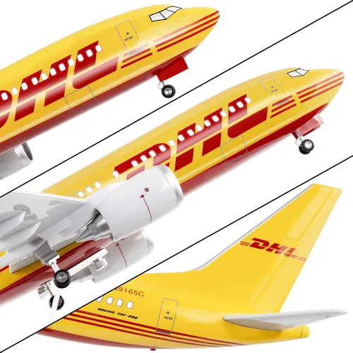 Vista 6 de 24-Hours Modelo a escala 1:80 de 18 pulgadas, modelo Jet DHL Airplane B737, modelo de pantalla de aviones, modelos de aviones fundidos a troquel