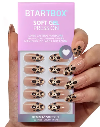 Vista 36 de BTArtbox Uñas Postizas Cortas a Presión - Uñas Postizas de Gel Suave Blanco a Presión, Puntas de Uñas Cuadradas Cromadas con Pegamento, Uñas