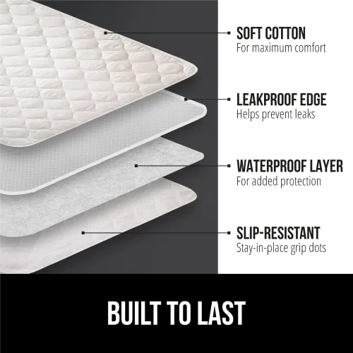 Vista 2 de Gorilla Grip Almohadillas de incontinencia lavables para niños pequeños, reutilizables, impermeables, absorbentes, a prueba de fugas, 52 x 34
