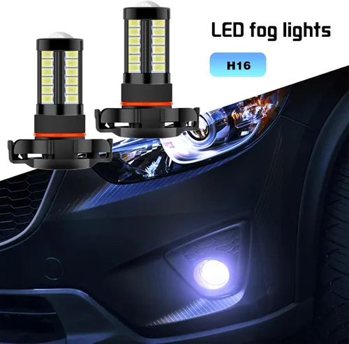 Vista 7 de Pack-2 Bombillas LED para automóvil, iluminación de 360 grados, luces antiniebla de 6000 K, luces de circulación diurna, luces de aluminio
