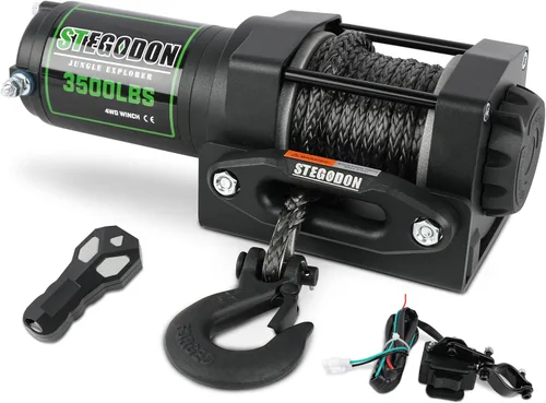 Vista 9 de Cabrestante Eléctrico Impermeable de 4500 lb 12V, Cabrestante ATV/UTV con Cable de Acero con Control Remoto Inalámbrico y Guía de Rodillos