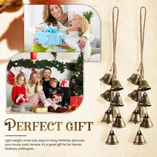 Vista 7 de Paquete de 2 Campanas de Bruja de Protección para Perilla de Puerta Campanas Exteriores Colgantes Campanillas de Viento Cosas de Bruja Limpiar