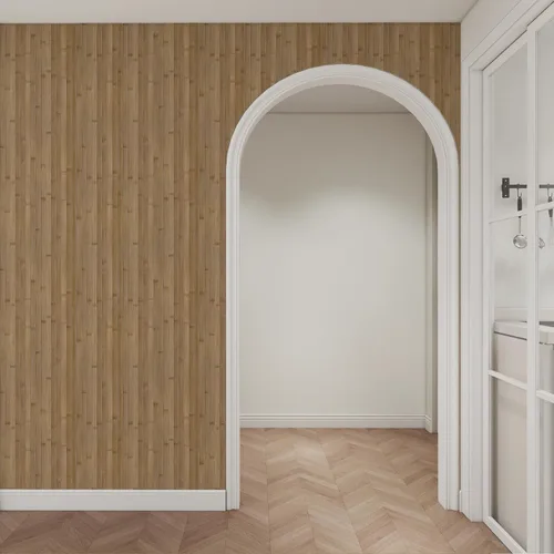 Vista 7 de Pole Wrap - Papel tapiz de bambú a rayas para despegar y pegar, papel de contacto de madera sintética texturizada, 17.3 x 120 pulgadas, papel