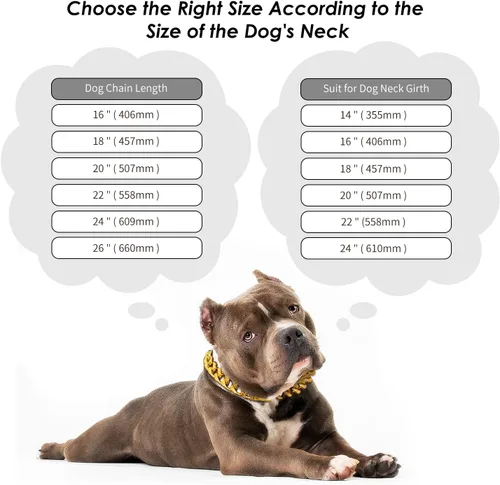 Vista 6 de Collar de cadena de oro para perro, collar de cadena de metal de 18 quilates, collar de perro con eslabones cubanos con diseño de hebilla segura
