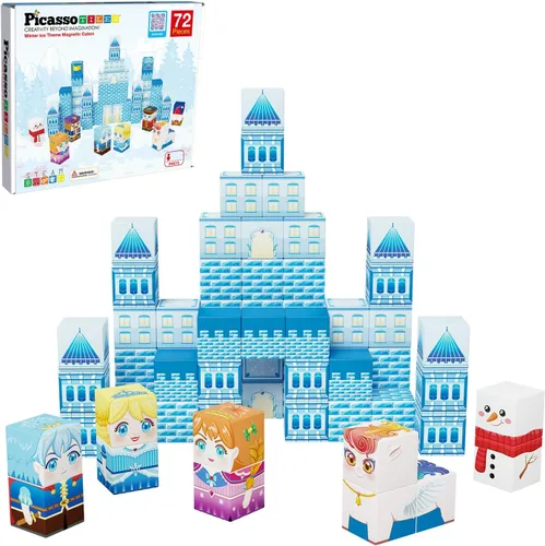 Vista 9 de PicassoTiles Cubo magnético Bloques de construcción de 1.2 pulgadas, cubos magnéticos, juguete de construcción, juguetes sensoriales educativos