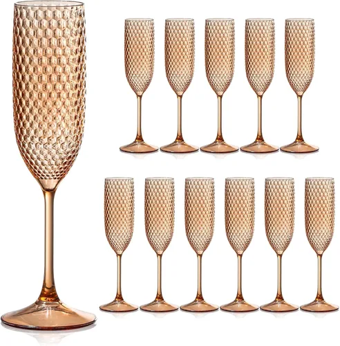 Vista 11 de Copas de champán de plástico, copas de champán irrompibles, copas de vino de diamante reutilizables, copas de vino transparentes para fiestas, copas