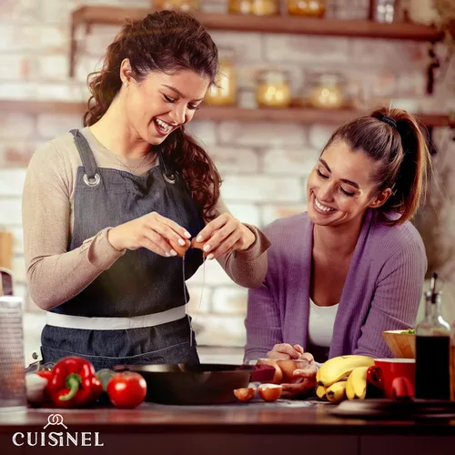 Vista 6 de Juego de sartén de hierro fundido tapa de hierro fundido sartenes de doble mango de 10 12 pulgadas raspador de sartén cubiertas de soporte