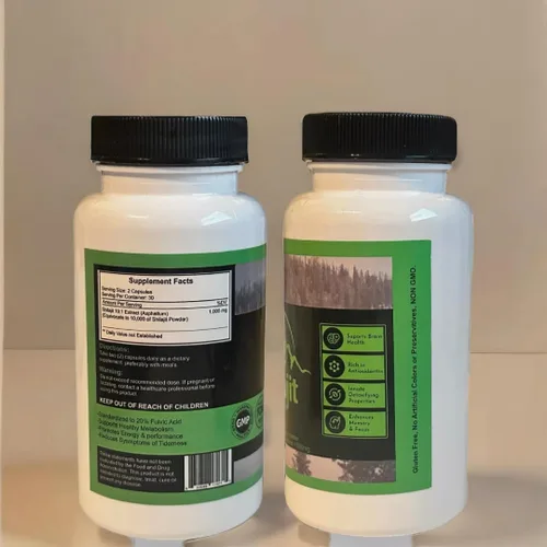 Vista 2 de Nuevo Shilajit Pure Himalayan 1,000 mg de auténtico extracto de shilajit por porción 1 Botella 60 Cápsulas