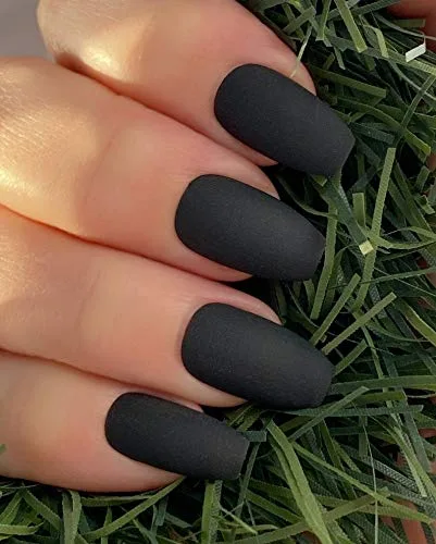 Vista 9 de Matte Black Nail Polish, Black Polish, Matte Cream Nail Polish Charcoal