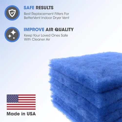 Vista 2 de Essential Values Paquete de 6 filtros compatibles con ventilación de secadora Bettervent para interiores, fabricados en Estados Unidos, eficiencia