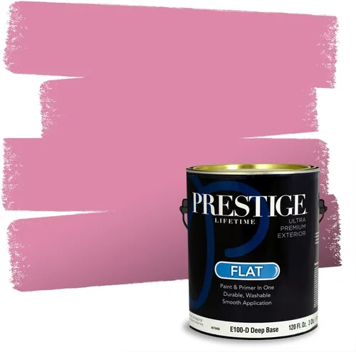 Vista 269 de Prestige Paints E100-T-SW6591 Pintura exterior e imprimación en uno, 1 galón, plano, combinación comparable de Sherwin Williams Amaryllis, 1 galón