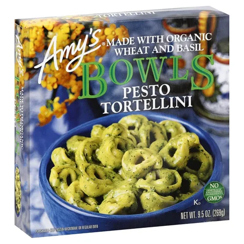 Vista 9 de Amy's Comida congelada vegana, espinacas y queso (queso vegano) Ravioli Bowl hecho con tomates y cebollas orgánicos, 8.4 onzas
