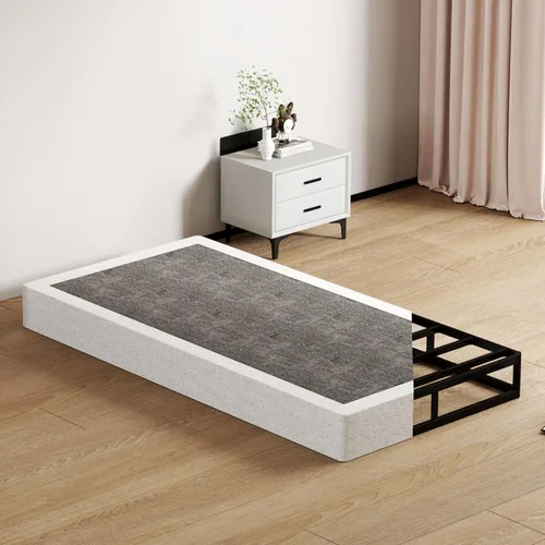 Vista 17 de SHOANED Resortes de caja de tamaño individual de 3 pulgadas - Base de colchón de perfil bajo sin ruido, base de cama de metal resistente con funda