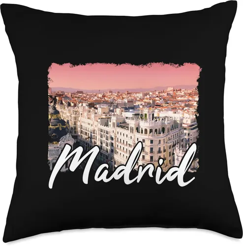 Vista 4 de Madrid Spain Souvenirs Madrid Spain España - Almohada española, 16 x 16 pulgadas, multicolor