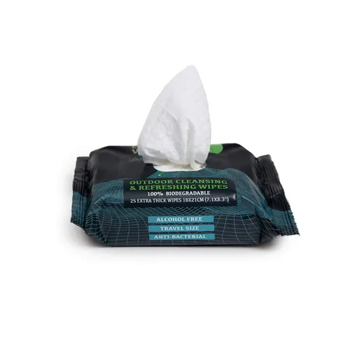 Vista 2 de Combat Wipes ACTIVE - Toallitas húmedas para exteriores, equipo de campamento extra grueso, biodegradable, limpieza corporal y de manos, paños