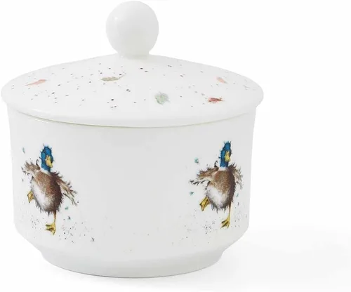Vista 3 de Royal Worcester Wrendale Designs Waddle Duck Sugar Pot Azucarero de 10 onzas con diseño de pato Hecho de porcelana fina Apta para microondas