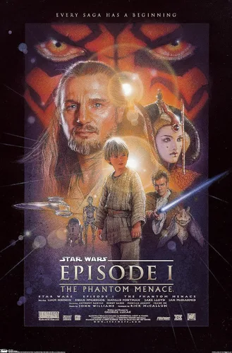 Vista 9 de Trends International Star Wars: The Phantom Menace - Póster de pared de una hoja, 14.725 x 22.375 pulgadas, versión enmarcada de madera de granero