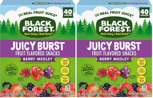 Vista 11 de Black Forest Juicy Burst - Dulces de frutas con explosión jugosa, mezcla de bayas, bolsas de 0.8 onzas (40 unidades)