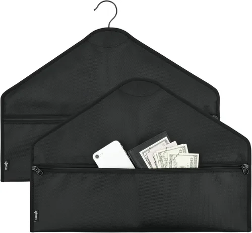Cosmos Paquete de 2 bolsas de seguridad para colgar | Bolsillo oculto | Bolsa secreta con cremallera para colgar artículos personales en viajes,